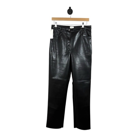 NWT Wilfred by Aritzia The Melina Leather Pants in Black Size 10 - Picture 1 of 9